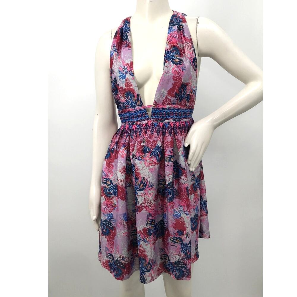 Free People Purple Combo Daydreamin Halter Mini Dress M - Picture 2 of 13